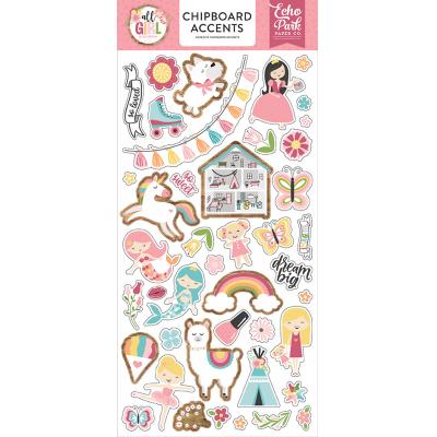 Echo Park All Girl Stickerbogen - Chipboard Accents